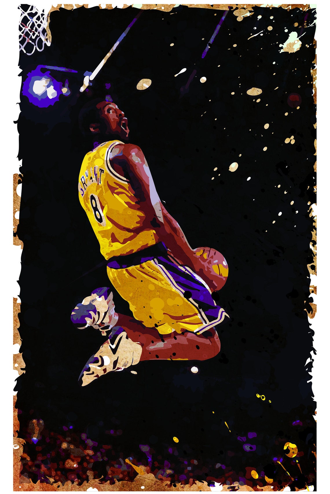 Kobe Poster Print Kobe Bryant Poster Black Mamba Digital Etsy