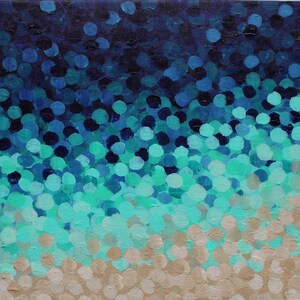 Pixelated Seas 12&quot; x 12&quot; Acrylic Painting