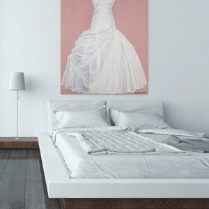 MADE TO ORDER Custom Wedding Dress Painting Choose a Size Free Shipping imagem 2