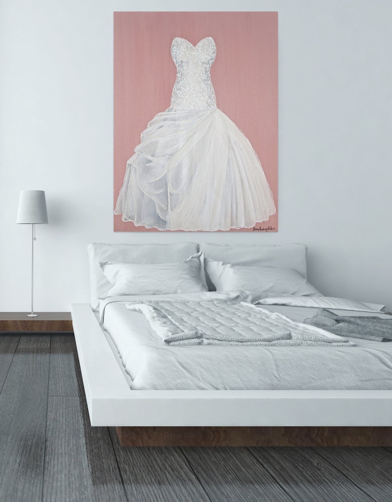 MADE TO ORDER Custom Wedding Dress Painting Choose a Size Free Shipping imagem 2