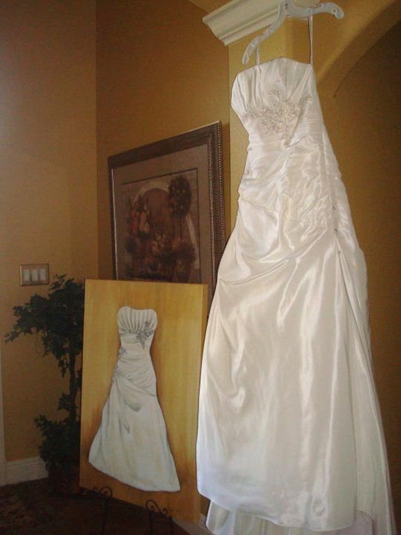 MADE TO ORDER Custom Wedding Dress Painting Choose a Size Free Shipping imagem 4