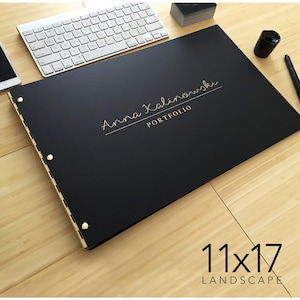 11x17 Landscape Matte Black Portfolio Case 11x17 Portfolio Landscape Gold Folio Screwpost portfolio 11x17 Black Presentation Book