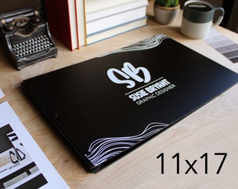11x17 Landscape Matte Black Design Portfolio Book Case | Sleek Portfolio