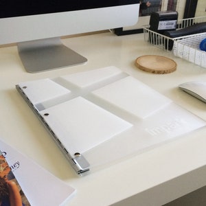 Clear frosted 11 x 8.5 portfolio case - Portfolio Book Case 11 x 8.5 Portrait -  Folio - Book Presentation custom portfolio sleek portfolio