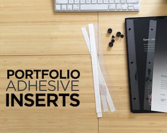 ADHESIVE INSERTS for screwpost portfolio books - Available in Mini, 8.5", 11", 12", and 14" long strips - SleekPortfolios Accssories