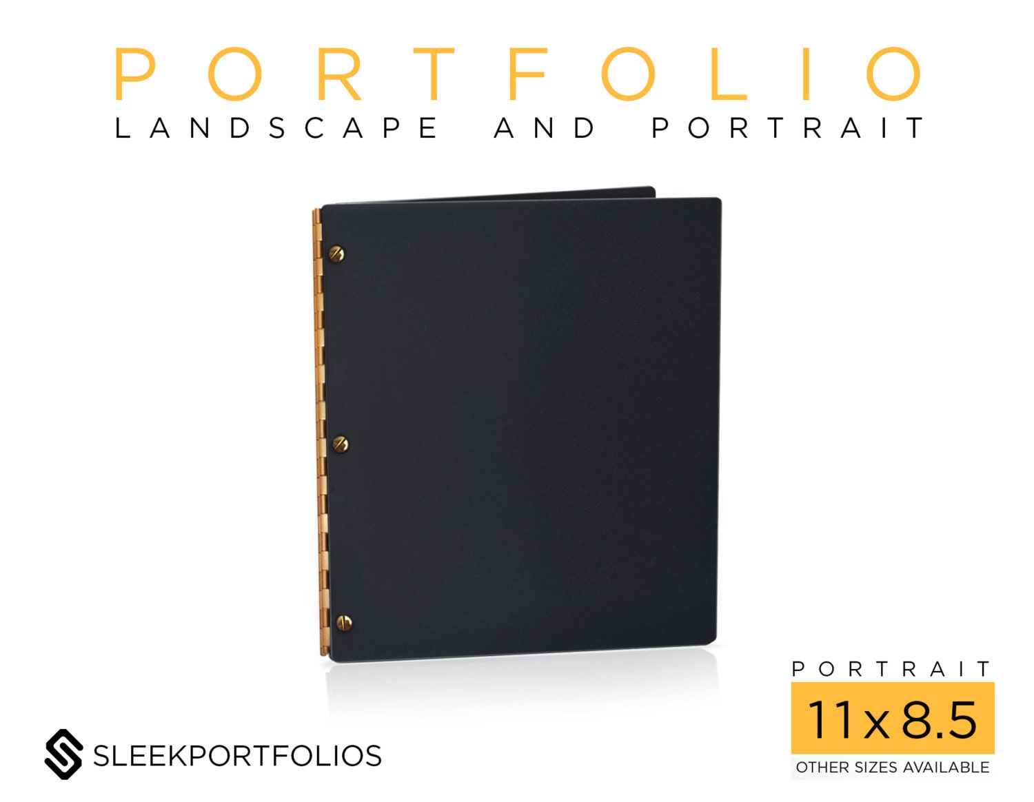 Matte Black Portfolio 11x17 Landscape Portfolio Sleek Portfolio