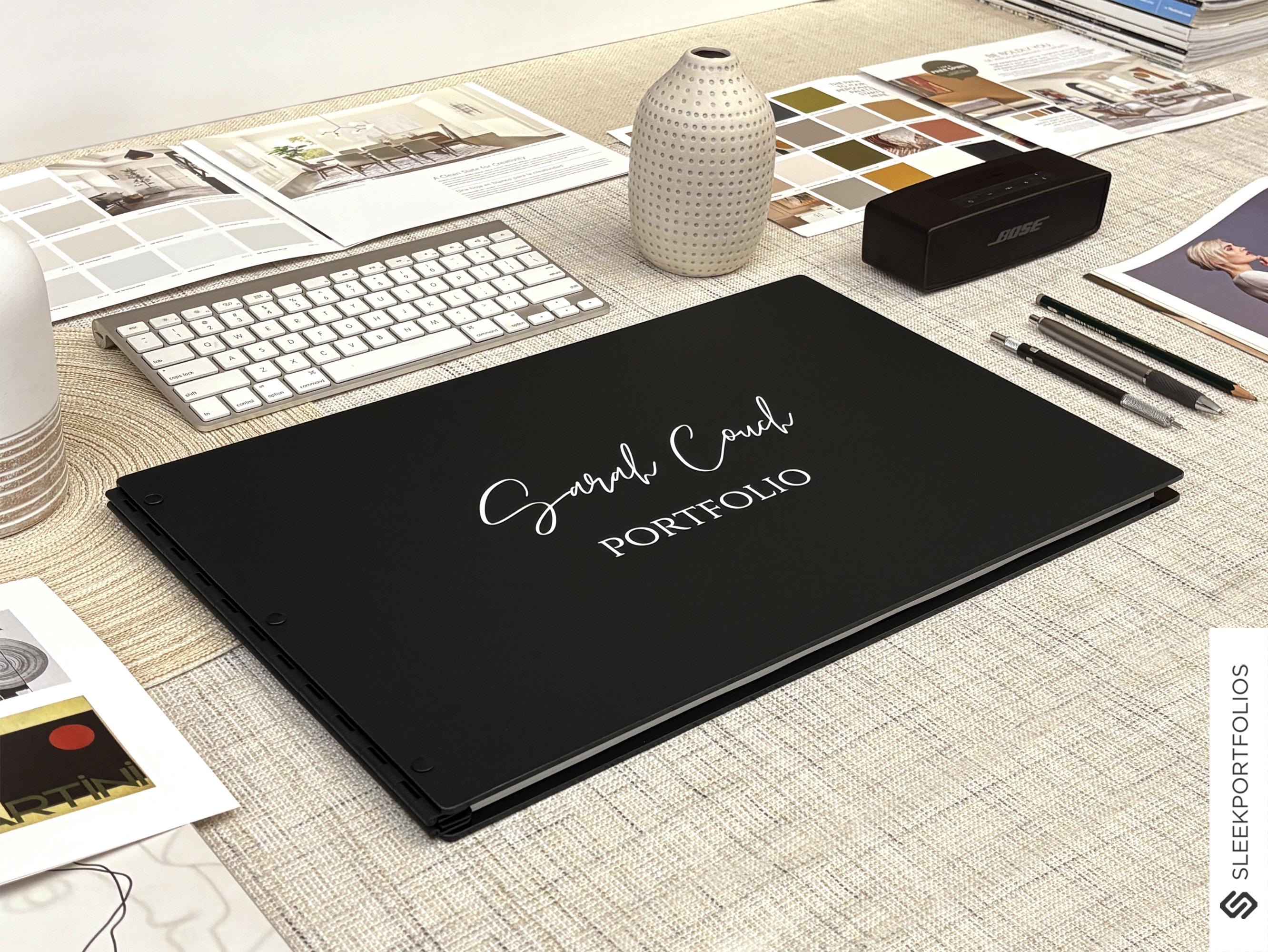 Matte Black Portfolio 11x17 Landscape Portfolio Sleek Portfolio