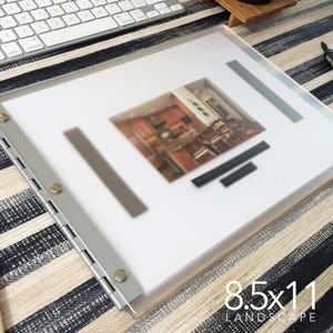 Frosted Clear Portfolio with Silver Hinges 8.5x11 Landscape Orientation - Portfolio Presentation 8.5x11 Screw Post Portfolio Folio Design