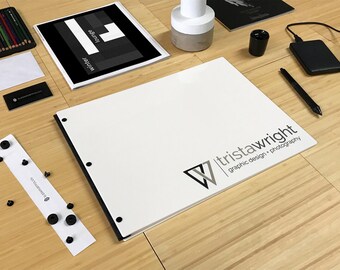 1. 『MONOCHROME』& PORTFOLIO Portfolio 11x14 Landscape Glossy White With Black Hinges - Screw