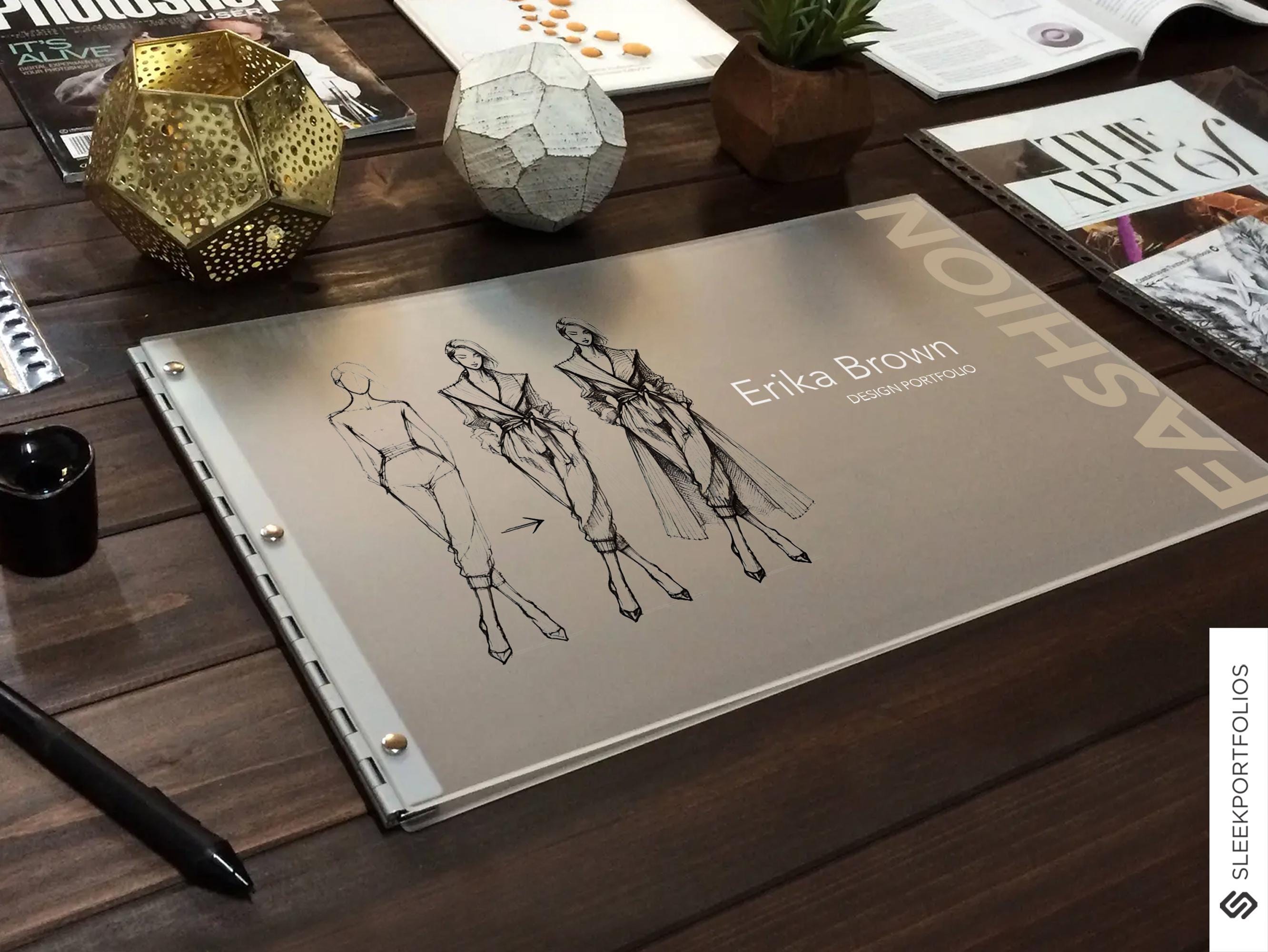 Frosted Clear Portfolio With Silver Hinge 11x17 Landscape