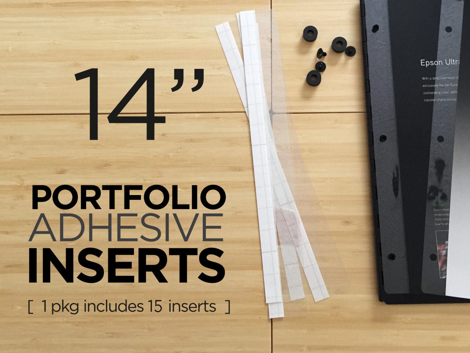 ADHESIVE INSERTS for Screwpost Portfolio Books Available in Mini, 8.5, 11,  12, and 14 Long Strips Sleekportfolios Accssories 
