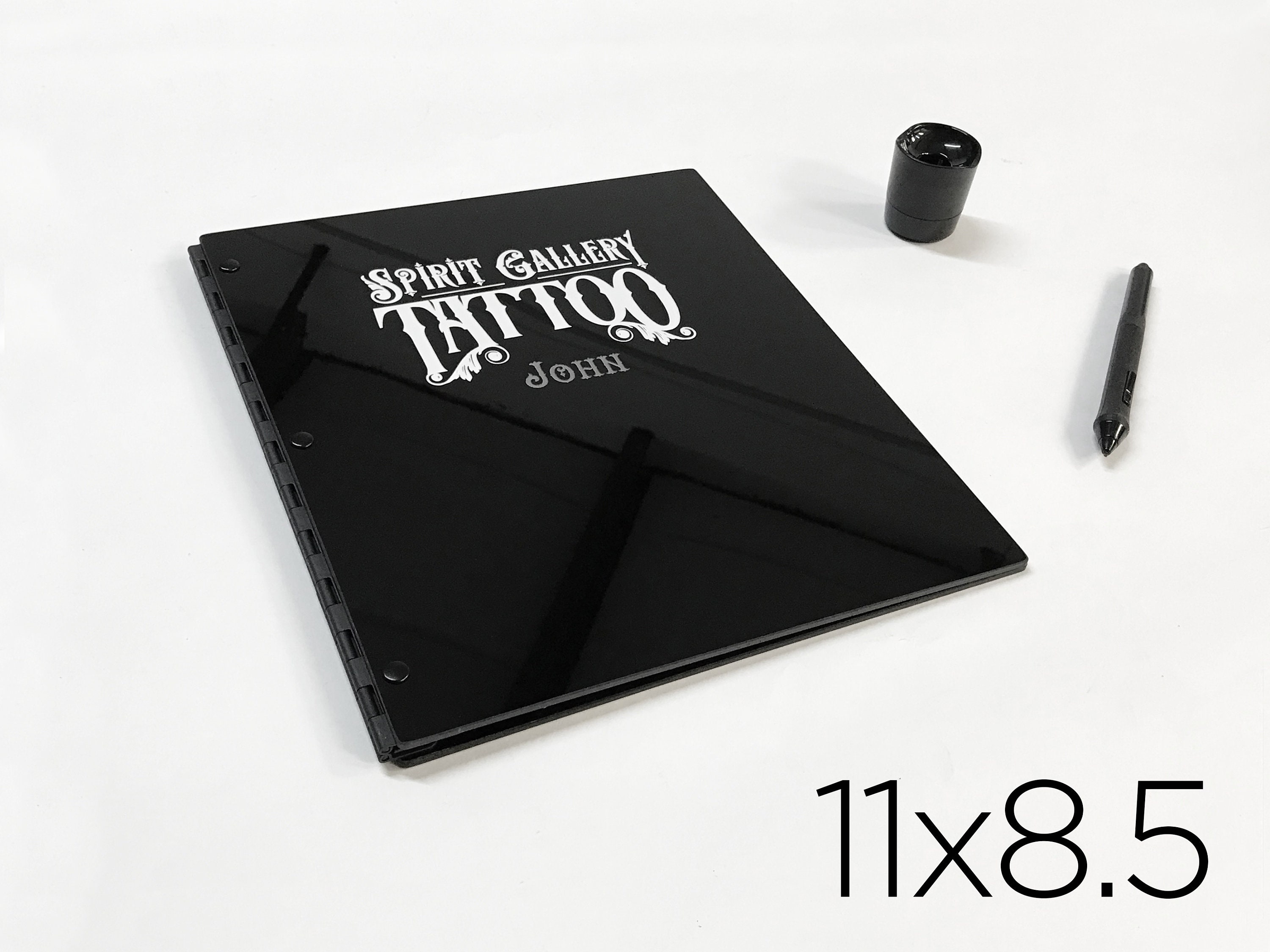 Portfolio Folder for Artwork Art Portfolio Binder 2 Packs 11X17 Demo Book Black Portfolio Folder with Protective Film Binder with Plastic Sleeve