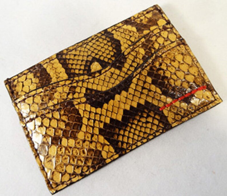 Custom Made Leather Python Card Holder - Etsy