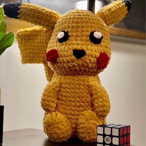 Large Voltspark Crochet Plushie - Handmade Pika Plushie, Amigurumi Plushie, Crochet Pika