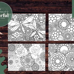 Four Digital Download Coloring Pages