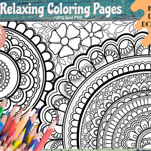 15 Adult Coloring Pages, Printable Coloring Pages, Digital Coloring Book, Adult Coloring Sheet, Kids Coloring Sheet, Digital Download