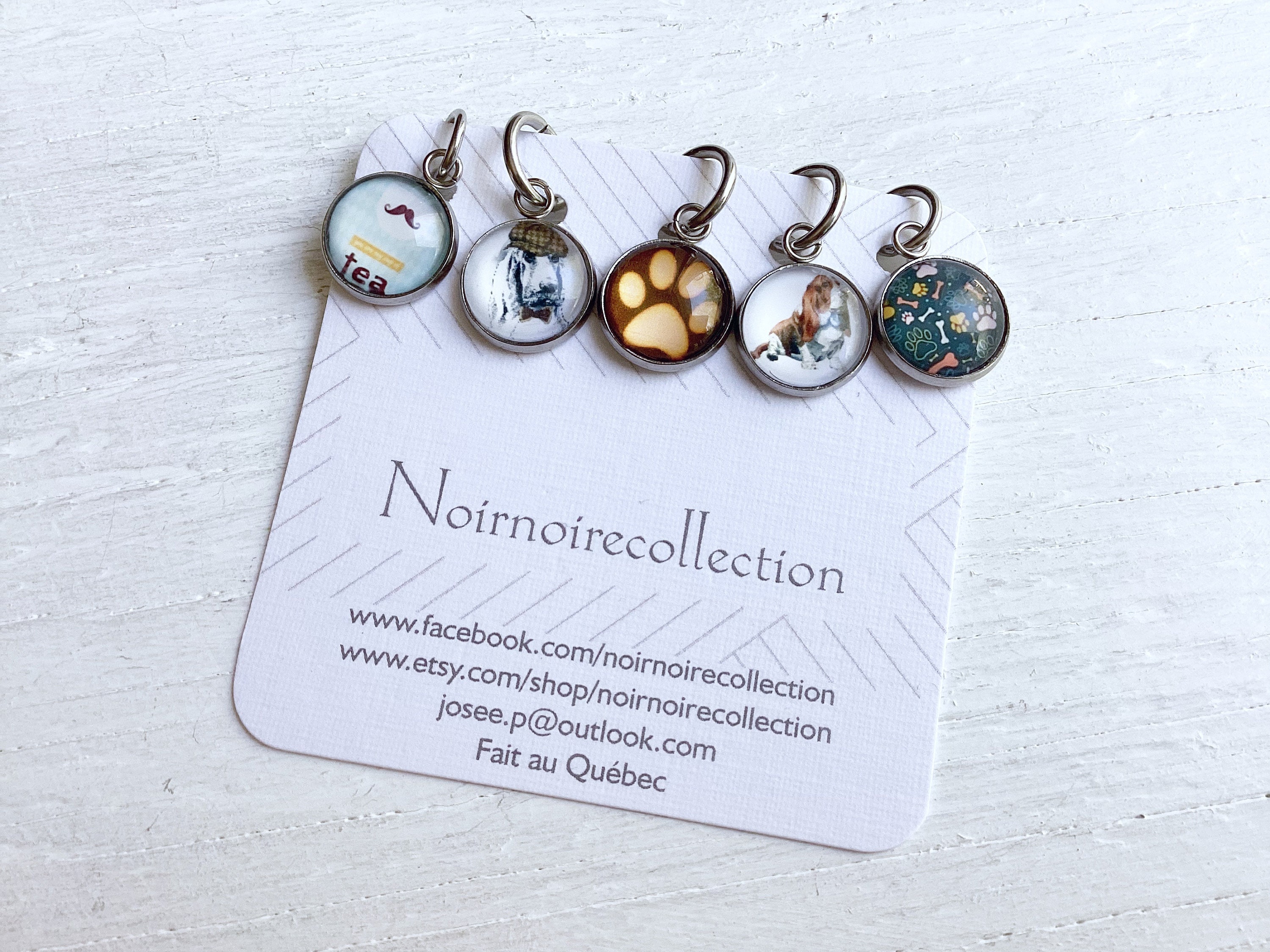 Stitch Markers for Knitting, 3 pc Tea for Two