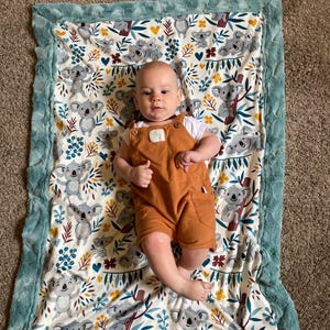 Koala Minky Deluxe Fur Blanket with free embroidery