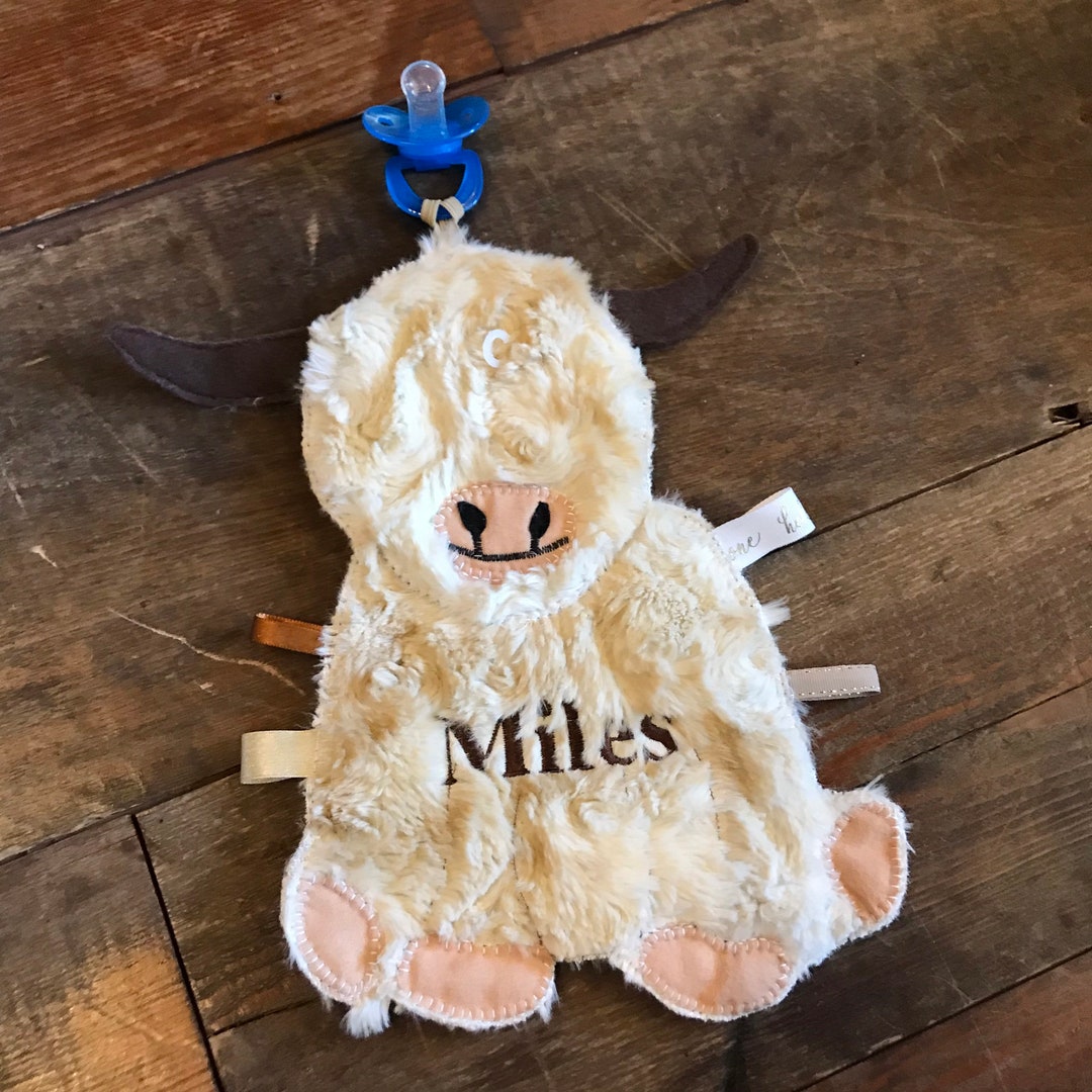 Highland Cow Binky Buddy, Bull Personalized Baby Gift, Cow Pacifier