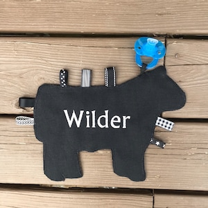 Show Steer Binky Buddy, Bull Personalized baby gift, Cow Pacifier holder, pacifier clip, farm theme, monogrammed lovey, unique baby gift
