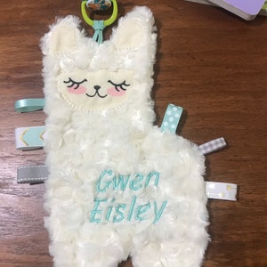 Monogrammed Llama Lovey: Alpaca Pacifier Holder, Binky Buddy