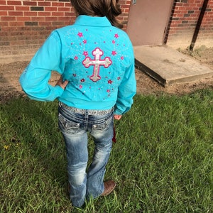 Available Child 5/6 to Adult XL Neon Pink Under The Sea Rodeo Queen Arena Shirt Kleding Meisjeskleding Tops & T-shirts Blouses 