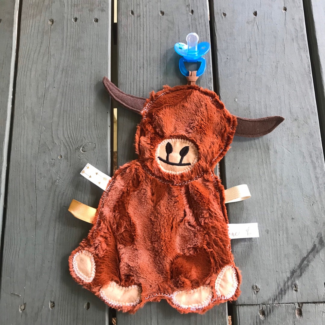 Highland Cow Binky Buddy, Bull Personalized Baby Gift, Cow Pacifier Holder, Pacifier Clip, Farm