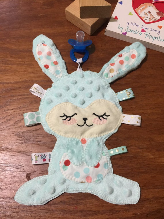 Blue Calf Baby Silicone Pacifier with CUDDLY Plush Animal