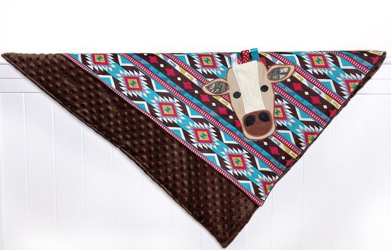 Personalized Boy Aztec Cow Buddy Blanket With Matching Cow Etsy
