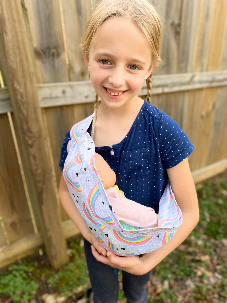 Rainbow Baby Doll Sling Personalized baby doll carrier Big Etsy