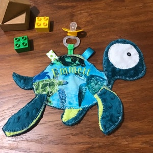 Sea Turtle Binky Buddy: Personalized Pacifier Holder, Monogrammed Lovey