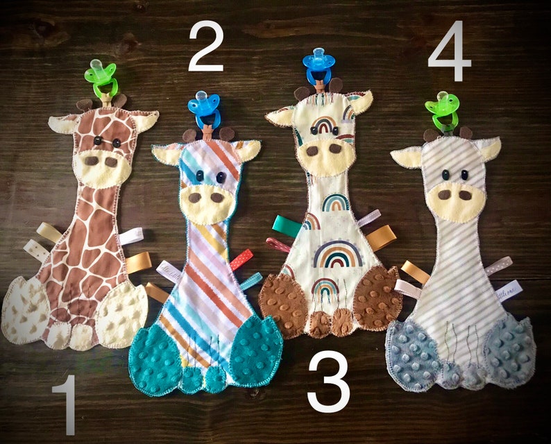 Giraffe Lovey Pacifier Holderpersonalized Baby Gift Paci Etsy