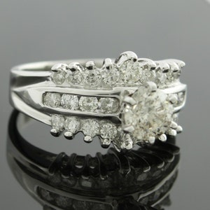 Beautiful 14 karat white gold vintage all natural genuine 1.90 carats total weight diamond engagement ring is perfect for you!