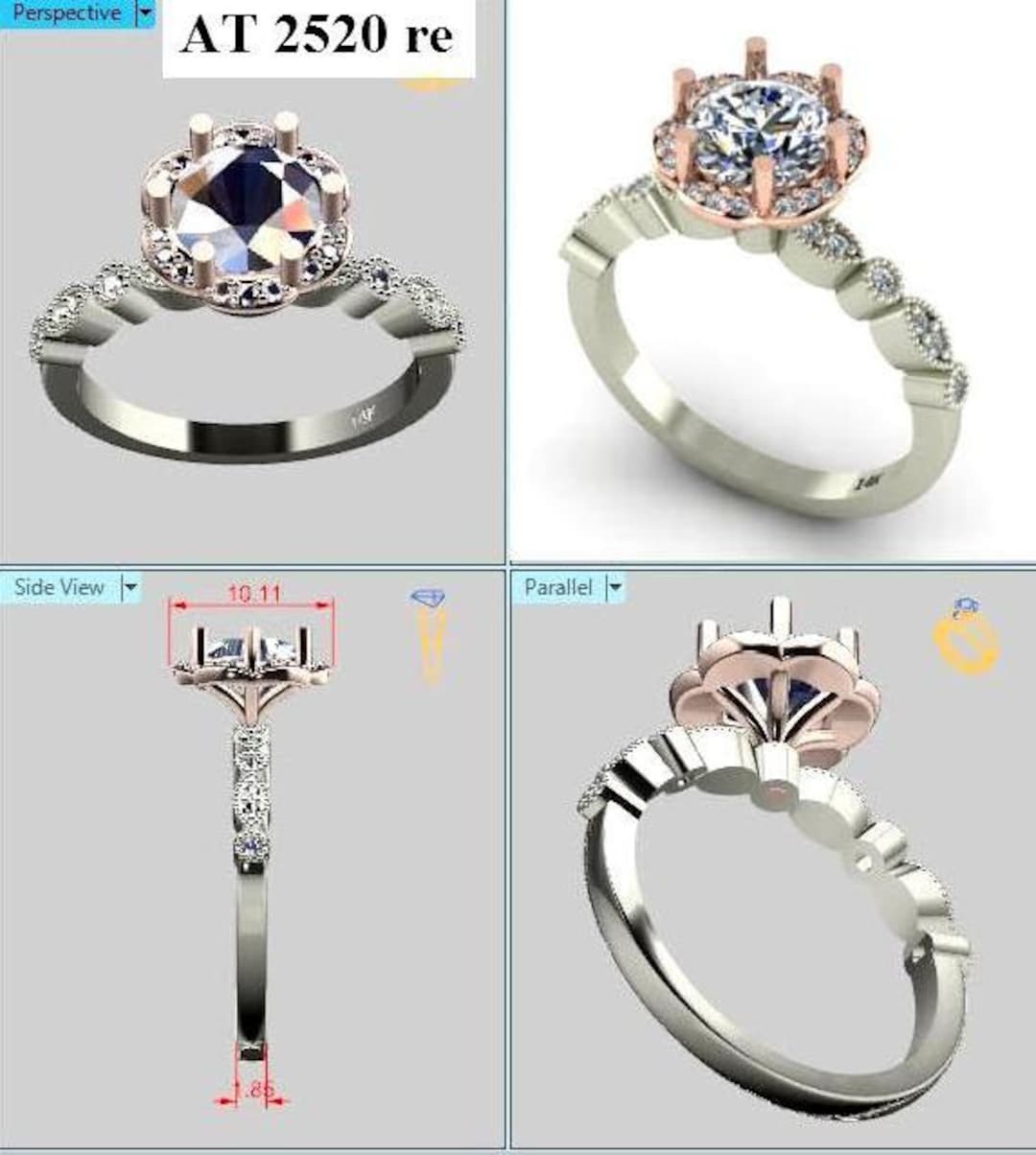 Custom Bridal Set, Custom Engagement Ring, Custom Wedding Band, Custom ...