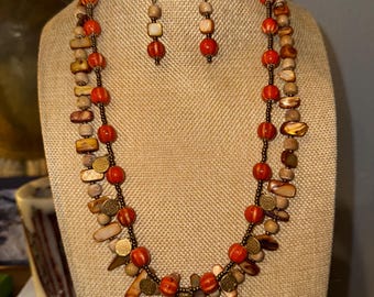 Conjunto de colar e brincos Ginger Spice