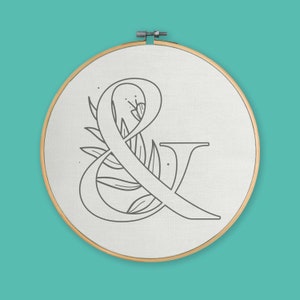 Alfabeto de letras A-Z Embroi-doodle | Bordado à mão | Tecido Padrão Estampado | Bordado