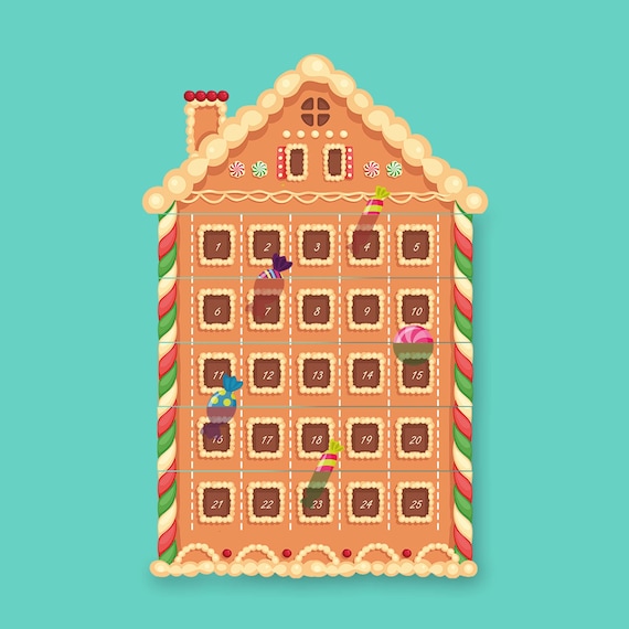 Gingerbread House Fabric Advent Calendar Festive Decoration Handmade Craft  Kit - Etsy