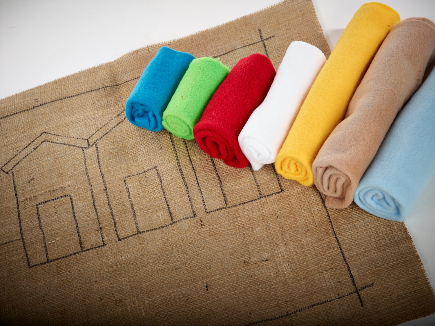 Proggy by Numbers Beach Hut Rag Rug Kit Cushion Kit Home Decor Craft