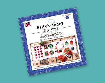 Stitch-onary Hand Embroidery Satin Stitch Kit | Beginner Embroidery Pack | Needlepoint | DIY Kit