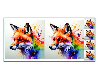 Rainbow Fox Bag/Cushion Panel with Charm Squares
