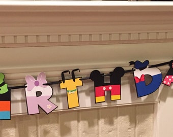 Mickey Mouse Character Happy Birthday Banner