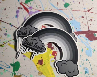 Dead Inside Rainbow Matte Waterproof Vinyl Sticker
