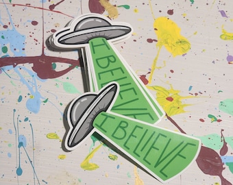 I Believe UFO Vinyl Sticker