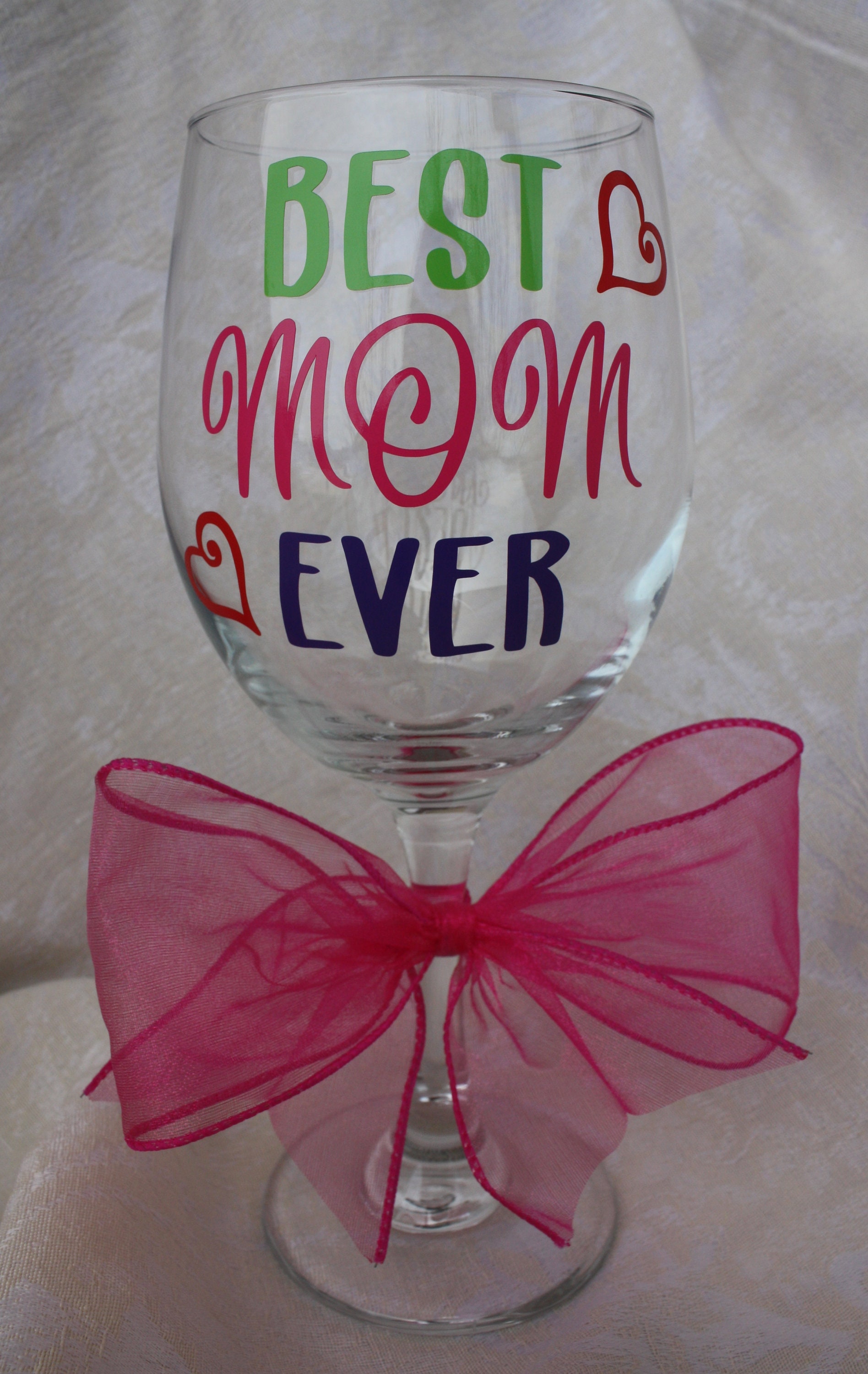 BEST MOM EVER wine glass. Large 20 ounce wine glass. Etsy