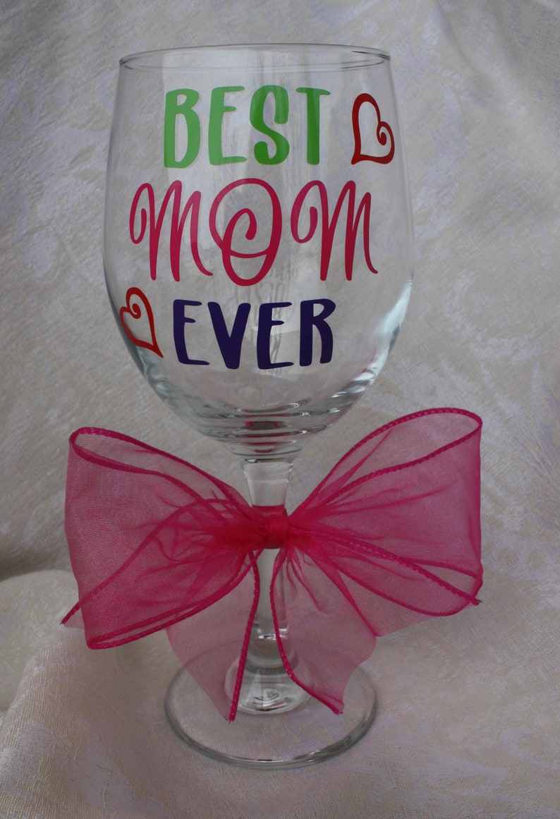 BEST MOM EVER wine glass. Large 20 ounce wine glass. Etsy