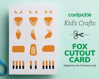 Kids Crafts - Fox Animal Cutout - Quarantine Exercise - Instant Download (Digital File)