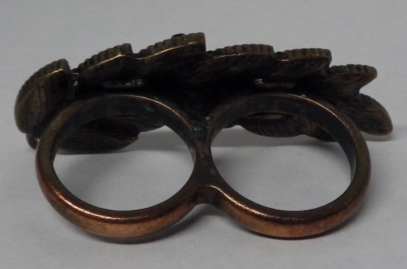 Black Rhinestone Double Ring Sizes 6.75 and 7.75