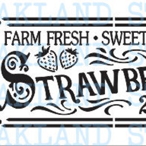 Strawberries STENCIL for Painting Wood Signs Walls Summertime Canvas Fabric Pillows Airbrush Crafts Farm Vintage Labels