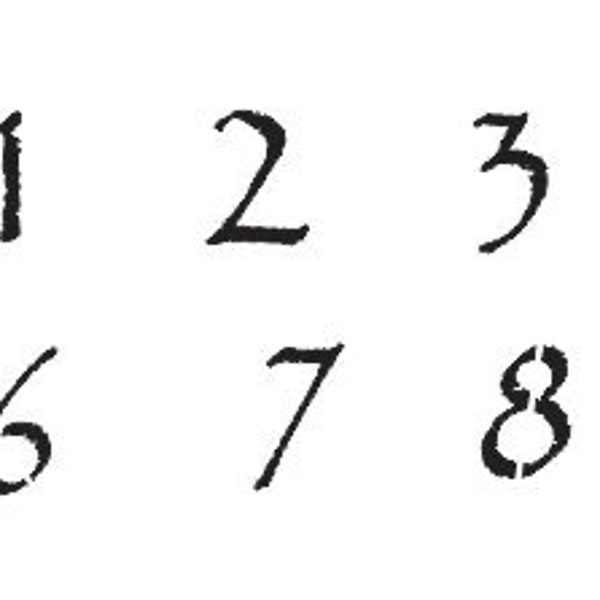 Number STENCIL Papyus Font Numbers 0-9 for Painting Wood Signs Wedding Tables Pillows Canvas Airbrush Crafts Mailboxes House Numbers