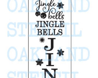 Jingle Bells STENCIL Vertical for Painting Wood Signs Christmas Porch Sign Entryway Winter Walls Pillows Canvas